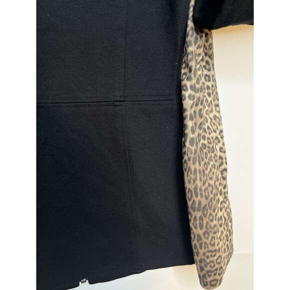 Chicos Travelers Leopard Vegan Leather Jacket Coat Size 0 US Small - Picture 6 of 8